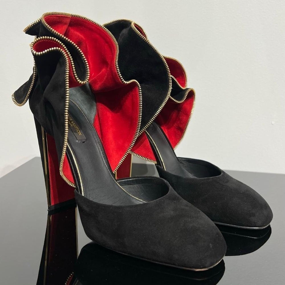 Louis Vuitton Black and Red Heels